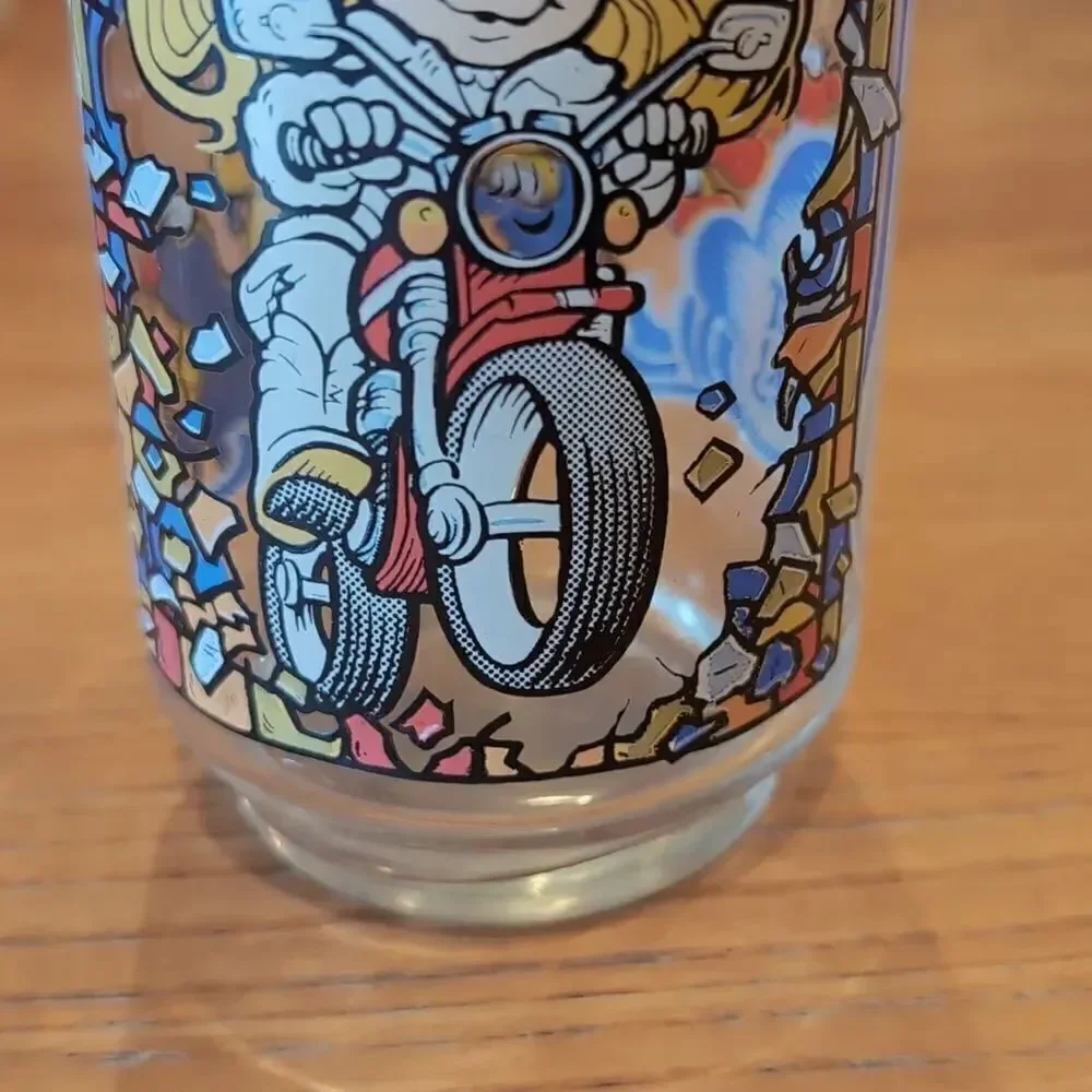 The Great Muppet Caper Miss Piggy Motorcycle 12oz Glass 1981 Vintage McDonalds